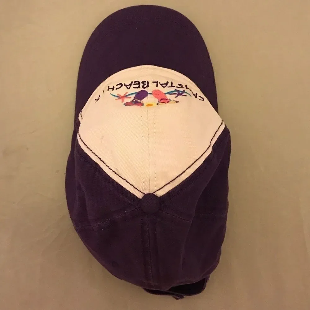 JHats Crystal Beach TX Purple & White Baseball Hat